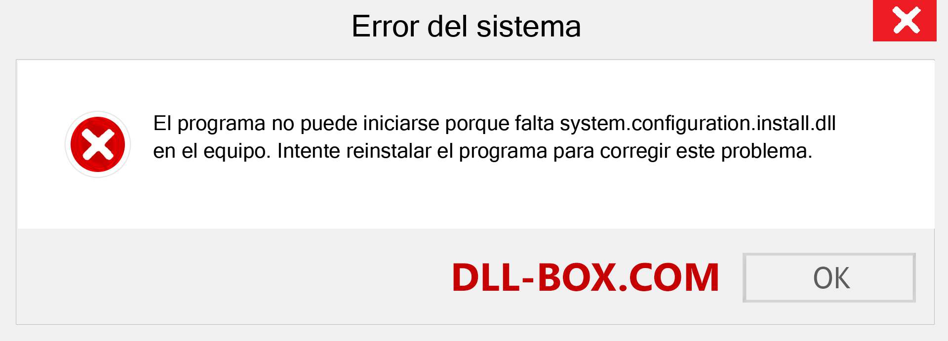 ¿Falta el archivo system.configuration.install.dll ?. Descargar para Windows 7, 8, 10 - Corregir system.configuration.install dll Missing Error en Windows, fotos, imágenes