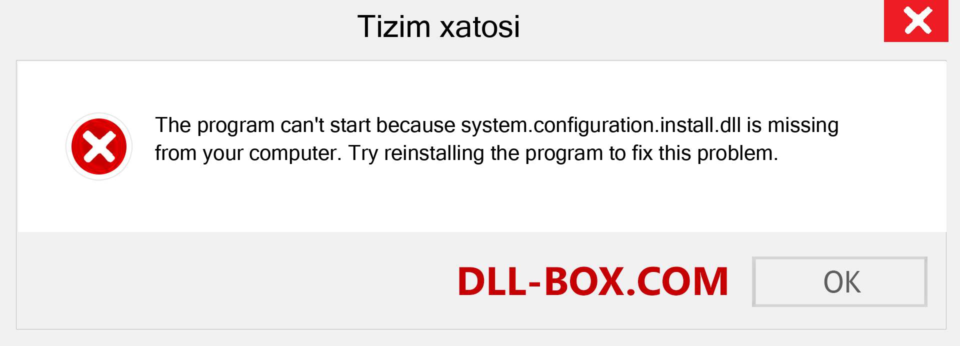 system.configuration.install.dll fayli yo'qolganmi?. Windows 7, 8, 10 uchun yuklab olish - Windowsda system.configuration.install dll etishmayotgan xatoni tuzating, rasmlar, rasmlar